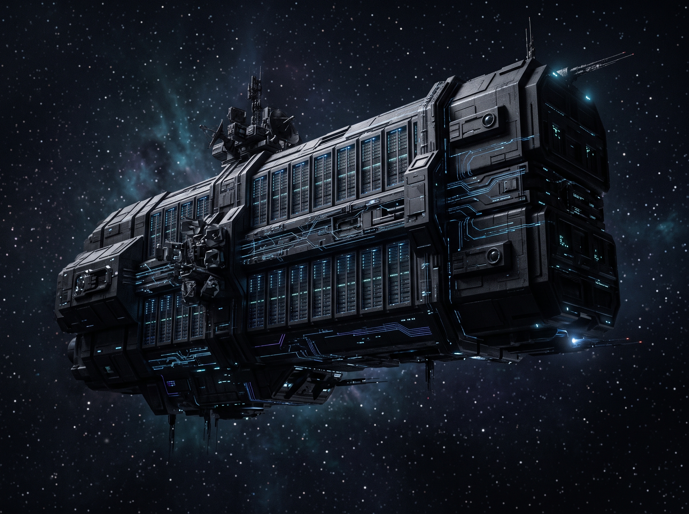 Nozzle data center in orbit